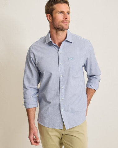 Men's Tommy Bahama |  Nova Wave Long-Sleeve Shirt | Chambray Blue