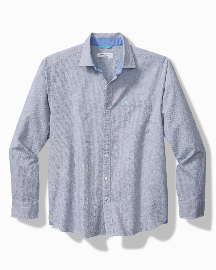 tommy bahama dress shirts Tommy Bahama Men's Nova Wave Cotton-Blend Long-Sleeve Shirt - Chambray Blue