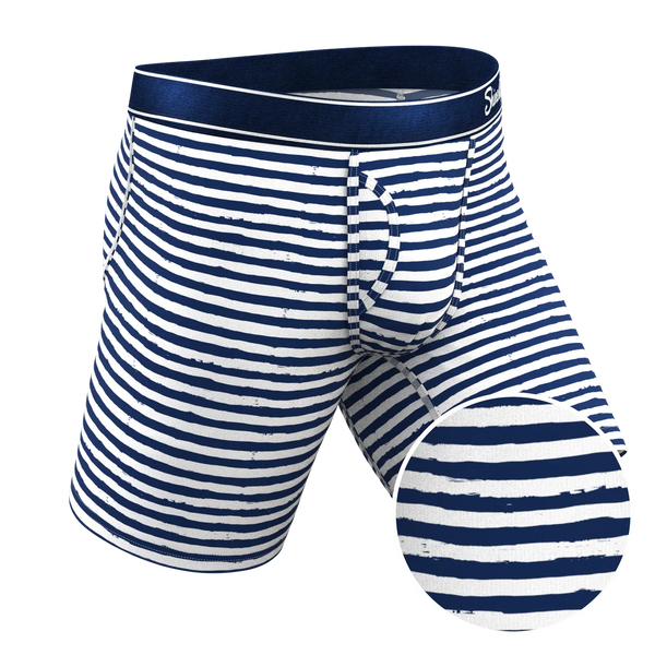 Men's Shinesty | Ball Hammock® Pouch Underwear With Fly | Nautical Stripe