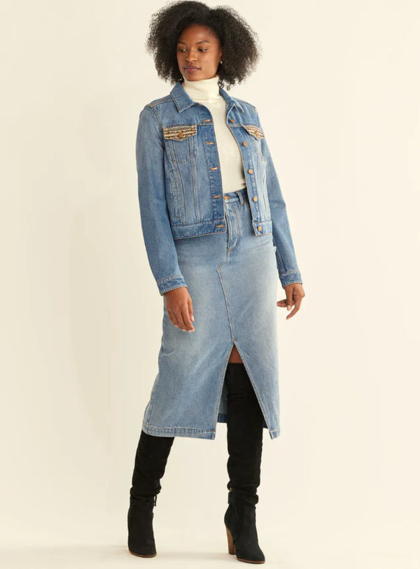 Women's Pendleton | Harding Star Denim Wool Jacket | Grey Denim