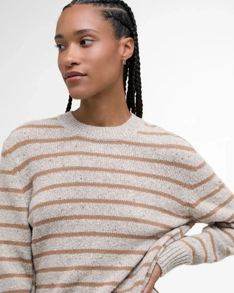 Women's Barbour | Claydon Knitted Jumper | Oatmeal Stripe