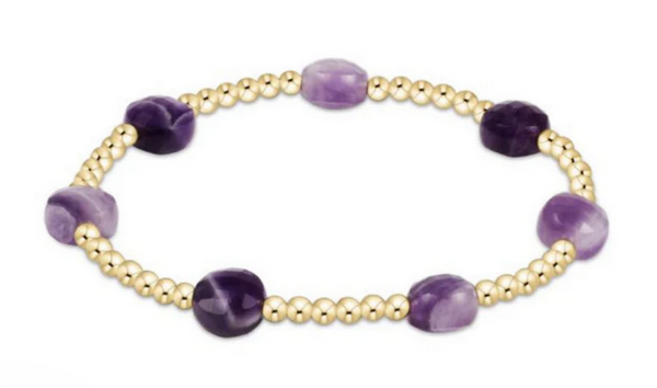 Women's e-newton | Admire Gold 3mm Bead Bracelet | Amethyst