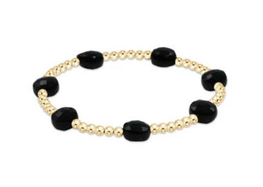 Women's e-newton | Admire Gemstone Gold 3mm Bead Bracelet | Onyx