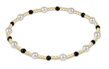 Women's e-newton | Pearl Sincerity Pattern 4mm Bead Bracelet | Onyx