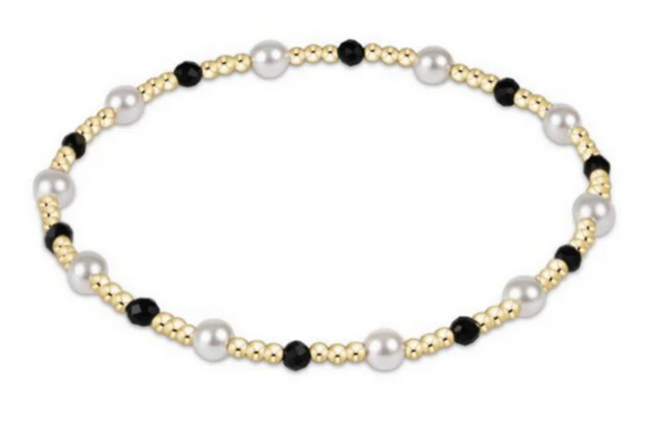 Women's e-newton | Pearl Sincerity Pattern 4mm Bead Bracelet | Onyx