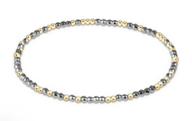 Women's e-newton | Hope Unwritten Bright 2mm Bead Bracelet | Silver Faceted Hematite