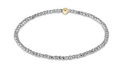 Women's e-newton | Silver Faceted Hematite 2mm Bead Bracelet | Silver