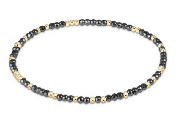 Women's e-newton | Hope Unwritten Silver Faceted Hematite 2mm Bead Bracelet | Silver
