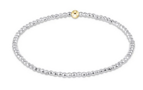 Women's e-newton | Bright Silver Faceted Hematite 2mm Bead Bracelet | Silver