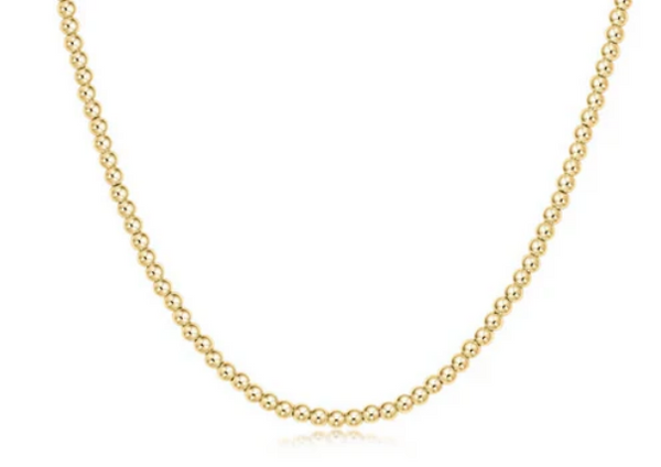 Women's e-newton | Choker Classic Gold 3mm Bead Necklace | Gold