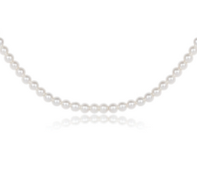 Women's e-newton | 3mm Pearl Classic 17" Choker Necklace | Gold & Pearl