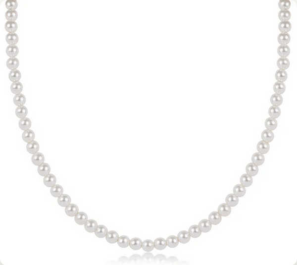 Women's e-newton | 17" Choker Classic Pearl 4mm Bead Necklace | Pearl