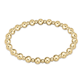 Women's e-newton | Classic Grateful Pattern 5mm Bead Bracelet - Gold | Gold
