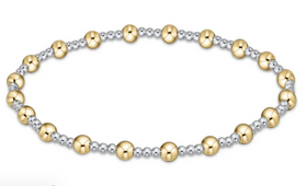 Women's e-newton | Classic Sincerity Pattern 5mm Bead Bracelet  | Mixed Metal