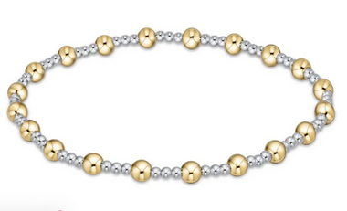 Women's e-newton | Classic Sincerity Pattern 5mm Bead Bracelet  | Mixed Metal