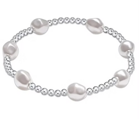 Women's e-newton | Admire Sterling 3mm Pearl Bracelet  | Silver & Pearl