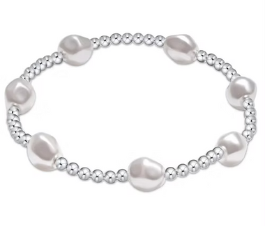 Women's e-newton | Admire Sterling 3mm Pearl Bracelet  | Silver & Pearl