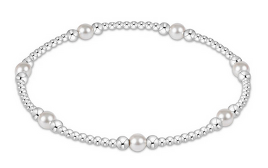 Women's e-newton | Purpose Pearl 4mm Bead Bracelet | Silver