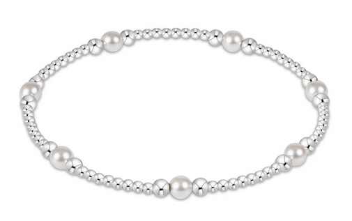 Women's e-newton | Purpose Pearl 4mm Bead Bracelet | Silver
