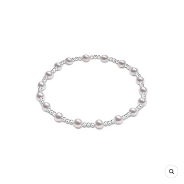 Women's e-newton | Classic Sincerity Pattern Sterling 4mm Bead Bracelet | Silver