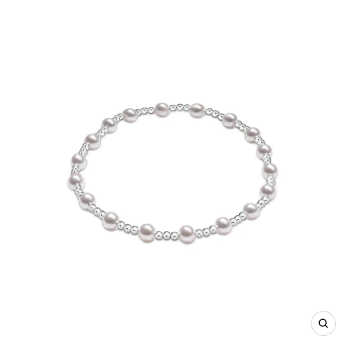 Women's e-newton | Classic Sincerity Pattern Sterling 4mm Bead Bracelet | Silver
