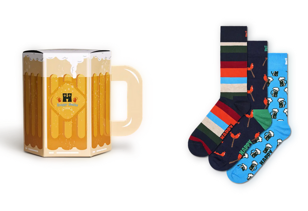 Men's Happy Socks | 3-Pack Wurst And Beer Socks Gift Set | Multi