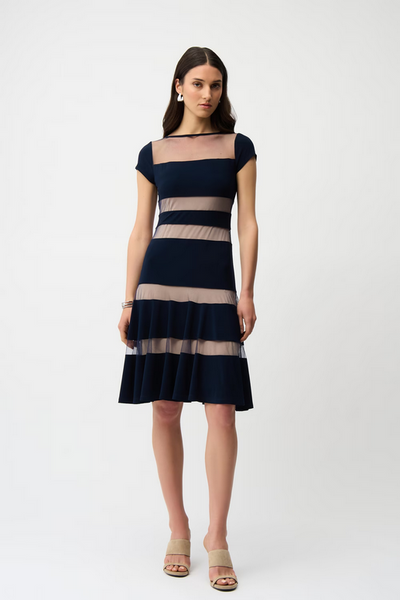 Women's Joseph Ribkoff | Fit And Flare Striped Dress | Midnight Blue