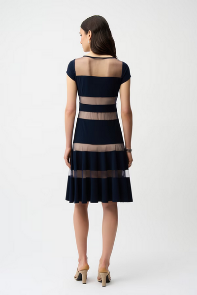 Women's Joseph Ribkoff | Fit And Flare Striped Dress | Midnight Blue