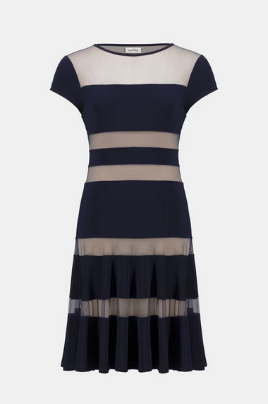 Women's Joseph Ribkoff | Fit And Flare Striped Dress | Midnight Blue