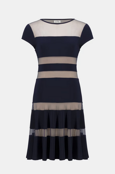 Women's Joseph Ribkoff | Fit And Flare Striped Dress | Midnight Blue