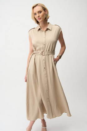 Women's Joseph Ribkoff | Casual Sleeveless Shirt Dress | Parchment