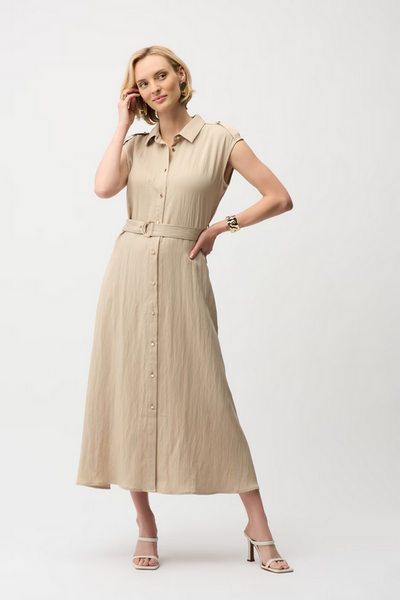 Women's Joseph Ribkoff | Casual Sleeveless Shirt Dress | Parchment