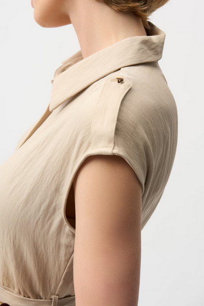 Women's Joseph Ribkoff | Casual Sleeveless Shirt Dress | Parchment