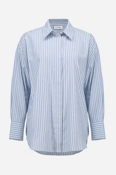 Women's Joseph Ribkoff | Striped Casual Button Shirt | Blue/Vanilla