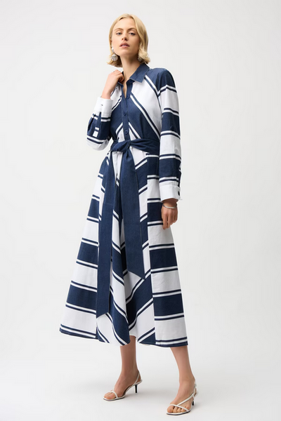 Women's Joseph Ribkoff | Casual Striped Maxi Dress | Navy/White