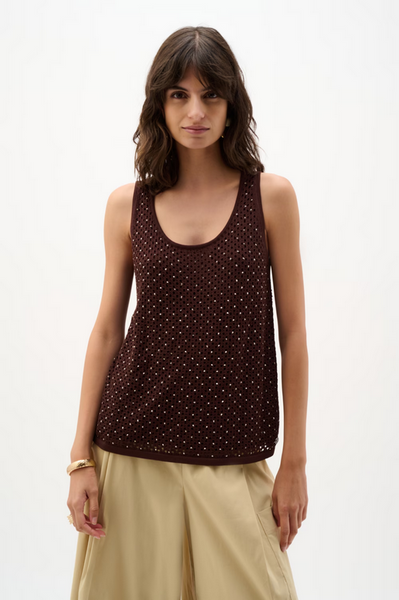 Women's Joseph Ribkoff | Embellished Knit Camisole | Mahogany