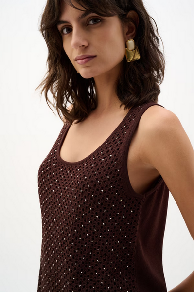 Women's Joseph Ribkoff | Embellished Knit Camisole | Mahogany