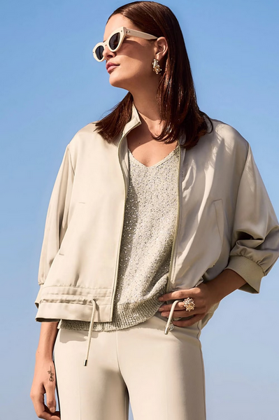 Women's Joseph Ribkoff | Zipper Relaxed Fit Jacket | Moonstone