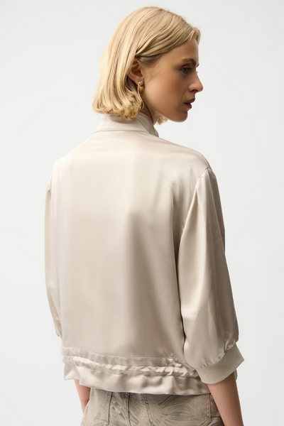 Women's Joseph Ribkoff | Zipper Relaxed Fit Jacket | Moonstone