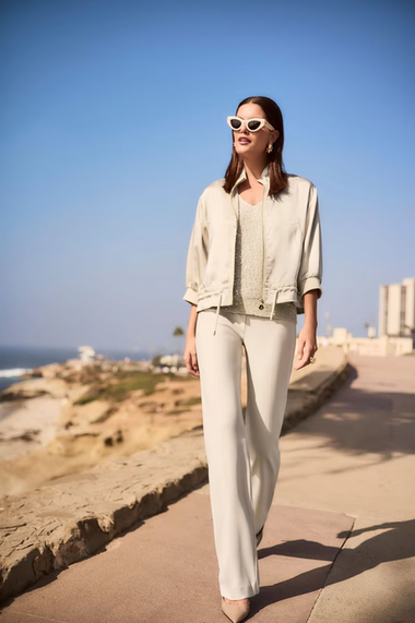 Women's Joseph Ribkoff | Zipper Relaxed Fit Jacket | Moonstone