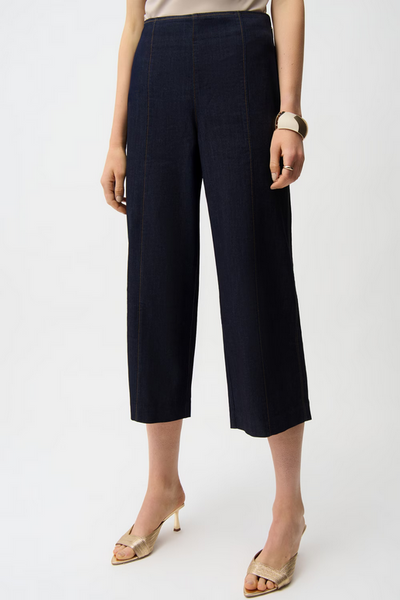Women's Joseph Ribkoff | Cropped Wide-leg Trousers | Dark Denim Blue