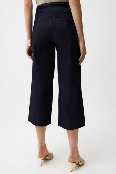 Women's Joseph Ribkoff | Cropped Wide-leg Trousers | Dark Denim Blue