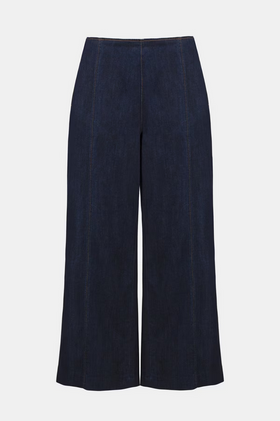 Women's Joseph Ribkoff | Cropped Wide-leg Trousers | Dark Denim Blue