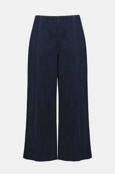 Women's Joseph Ribkoff | Cropped Wide-leg Trousers | Dark Denim Blue