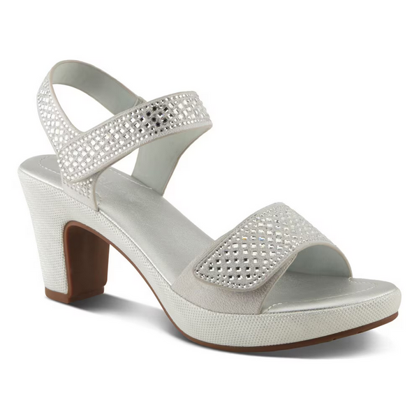 Women's Spring Step | Shine Block Heel Dress Sandal by Patrizia | Silver
