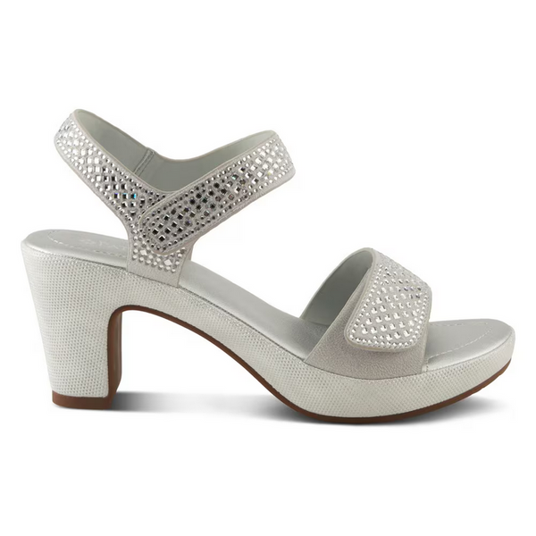 Women's Spring Step | Shine Block Heel Dress Sandal by Patrizia | Silver