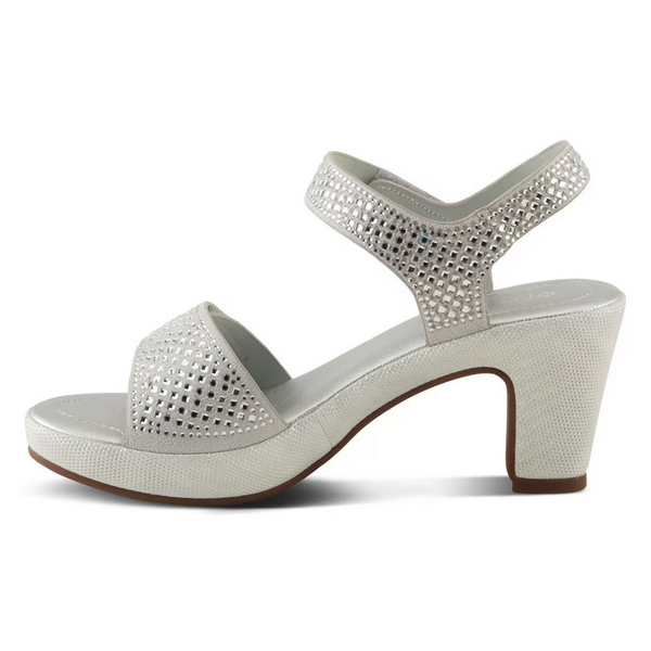 Women's Spring Step | Shine Block Heel Dress Sandal by Patrizia | Silver