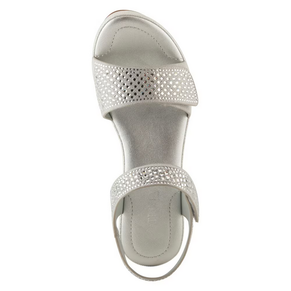 Women's Spring Step | Shine Block Heel Dress Sandal by Patrizia | Silver