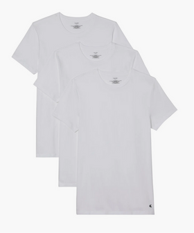 Men's Calvin Klein | 3-Pack Classic Cotton Crewneck T-Shirts with Monogram | White