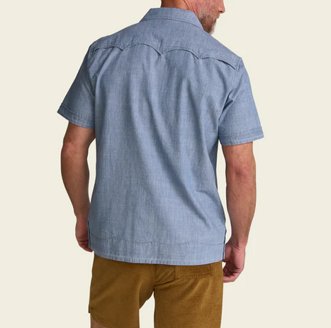 Men's Howler Bros | Guayabera Shirt | Pictographs : Washed Indigo Chambray